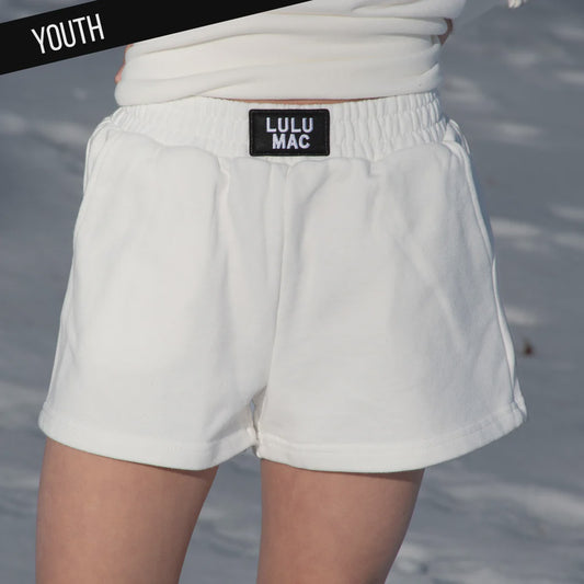 Lulu Mac Youth Terry Cloth Shorts - White