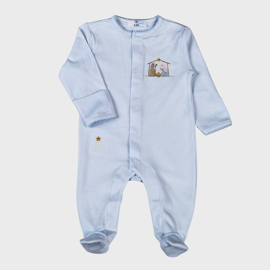 Baby Loren Blue Nativity Pima Footie