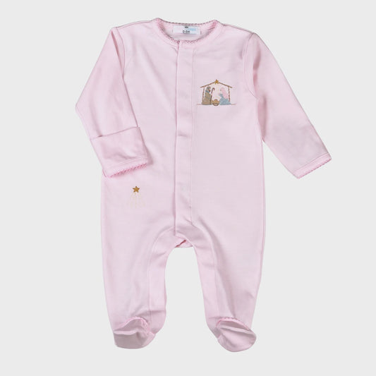 Baby Loren Pink Nativity Pima Footie
