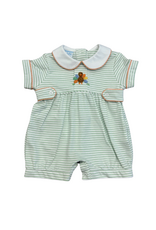 Petit Bebe Turkey Boys Green Knit Stripe SS Bubble