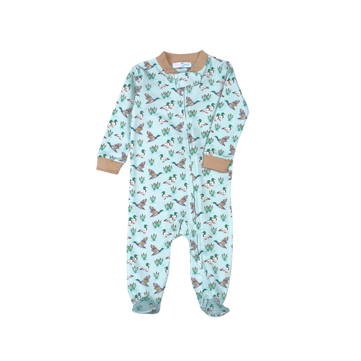 Baby Loren Mallard Ducks Pima Zipper Footie