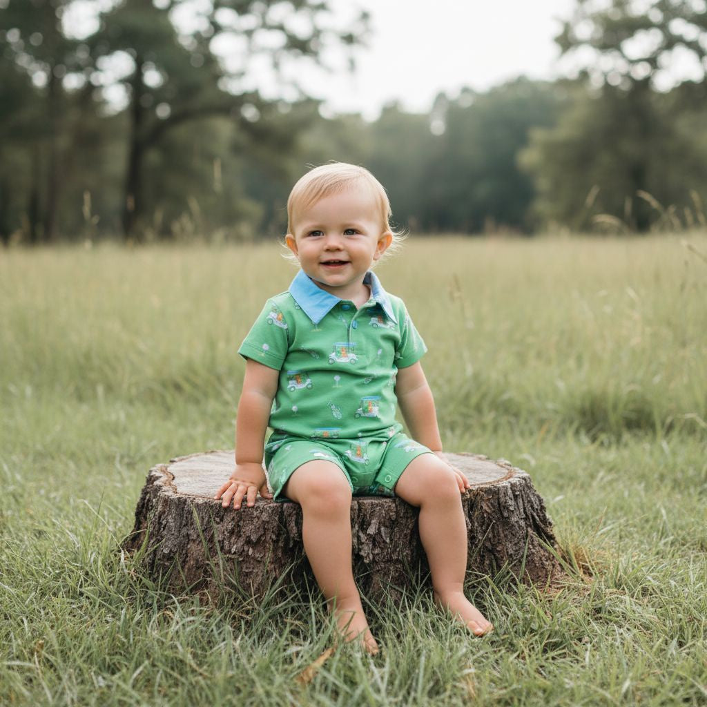 Baby Loren Golf Buddies Romper - Boys