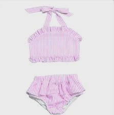 Millie Jay Pink Seersucker 2Pc Swimsuit