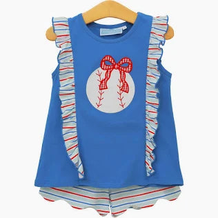 Trotter Street Kids Play Ball Ruffle Short Set