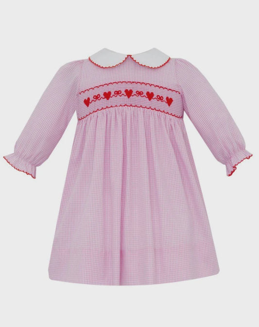 Petit Bebe Pink Gingham Valentine's Dress