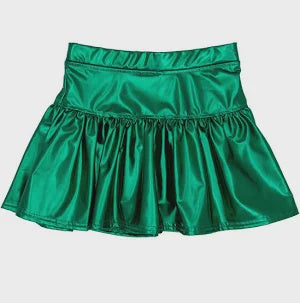 Azarhia Slick Metallic Skort - Green