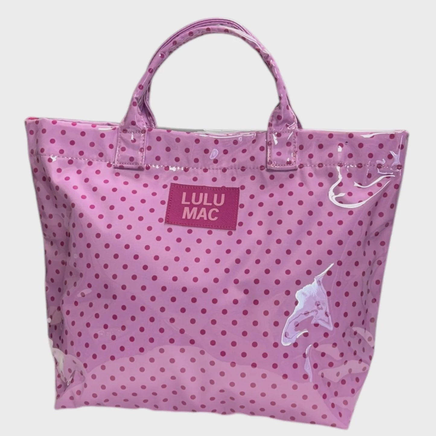 Lulu Mac Tote Bag - Lt Pink/Hot Pink Dot