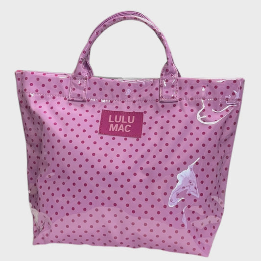 Lulu Mac Tote Bag - Lt Pink/Hot Pink Dot