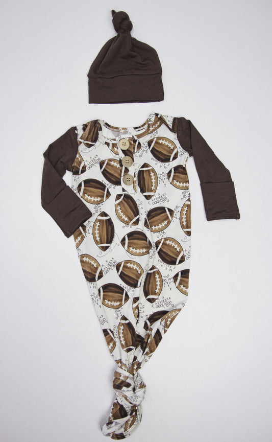 Rockin Royalty Tiny Tackle Knot Gown & Hat - NB