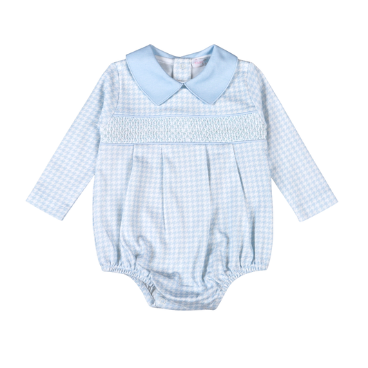 Baby Loren Blue Samuel Hand Smocked Bubble - Boy