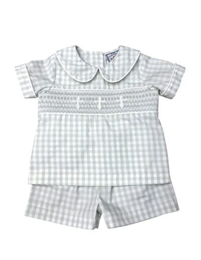 Three Sisters Faith Smocked Boys Short Set