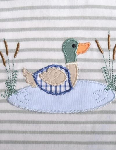 Three Sisters Duck Applique Boys Bubble