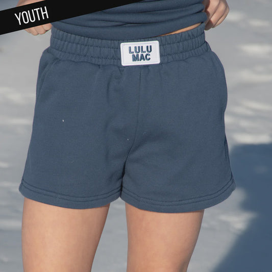 Lulu Mac Youth Terry Cloth Shorts - Navy