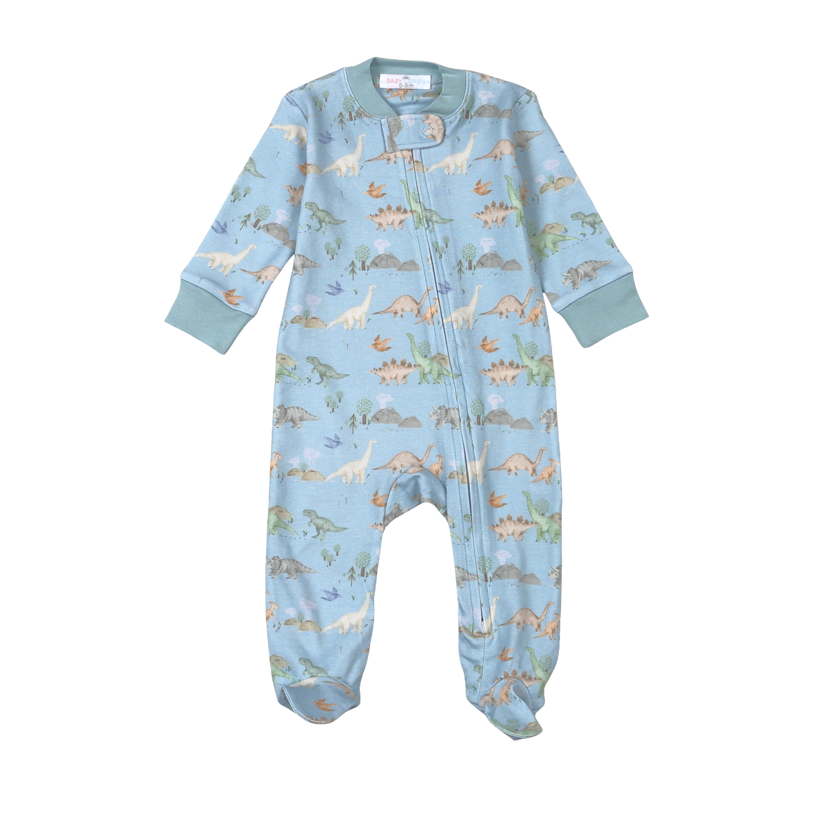 Baby Loren Dino Friends Pima Zipper Footie