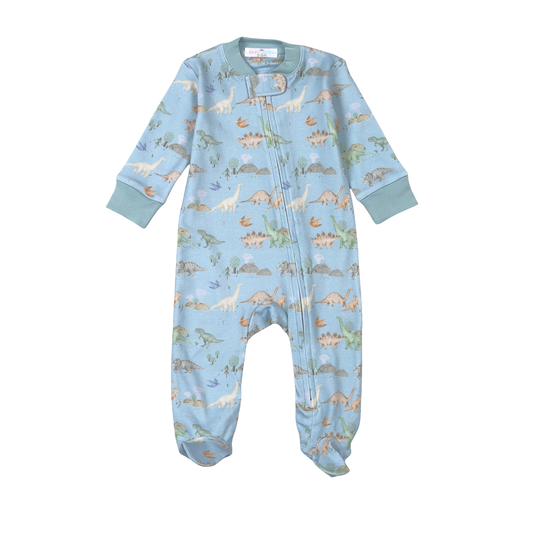 Baby Loren Dino Friends Pima Zipper Footie