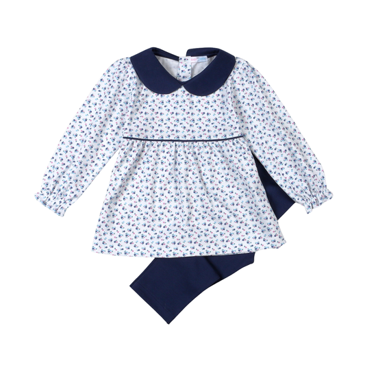Baby Loren Callie Floral Pima Scallop Top Set