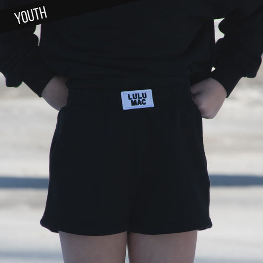 Lulu Mac Youth Terry Cloth Shorts - Black