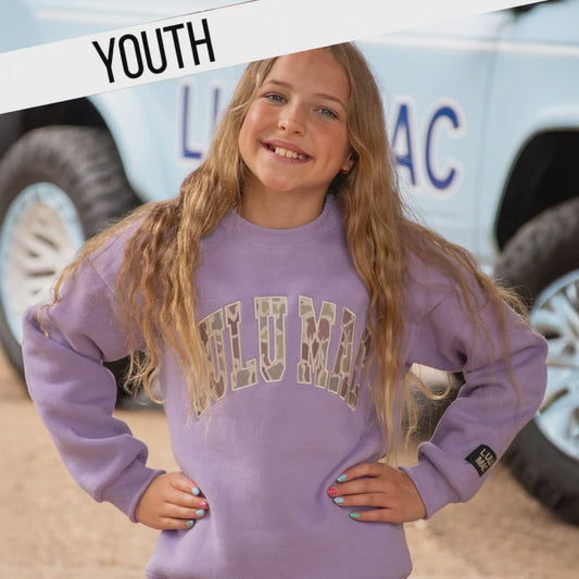 Lulu Mac Youth Lavender Camo Sweatshirt