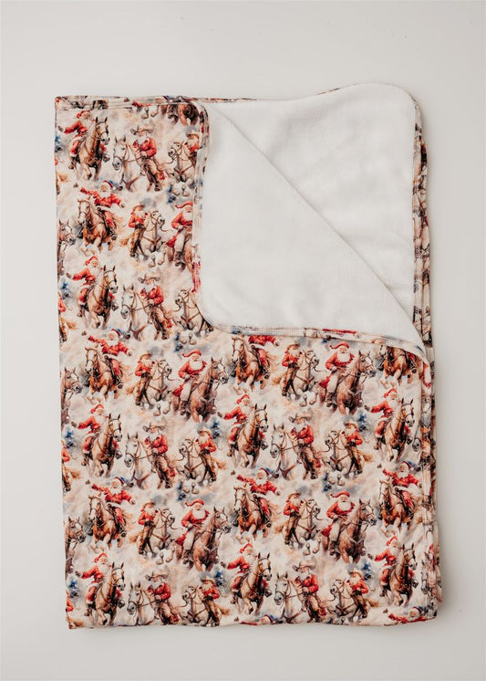 RR Cowboy Claus Swaddle Blanket - One Size