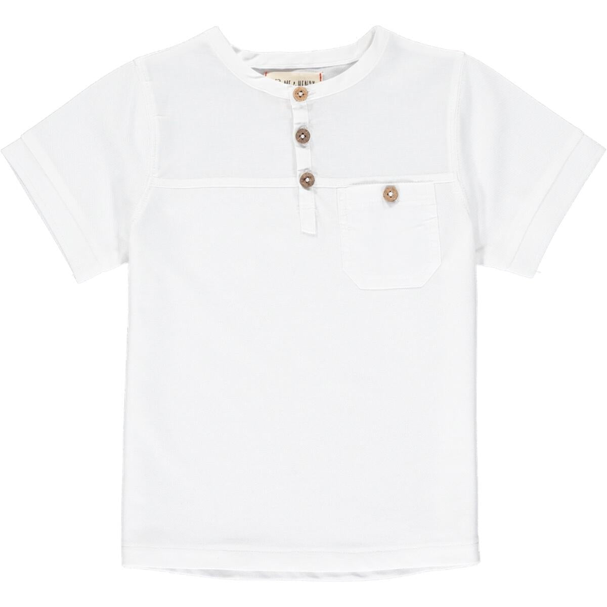 White Boardwalk Pique Henley