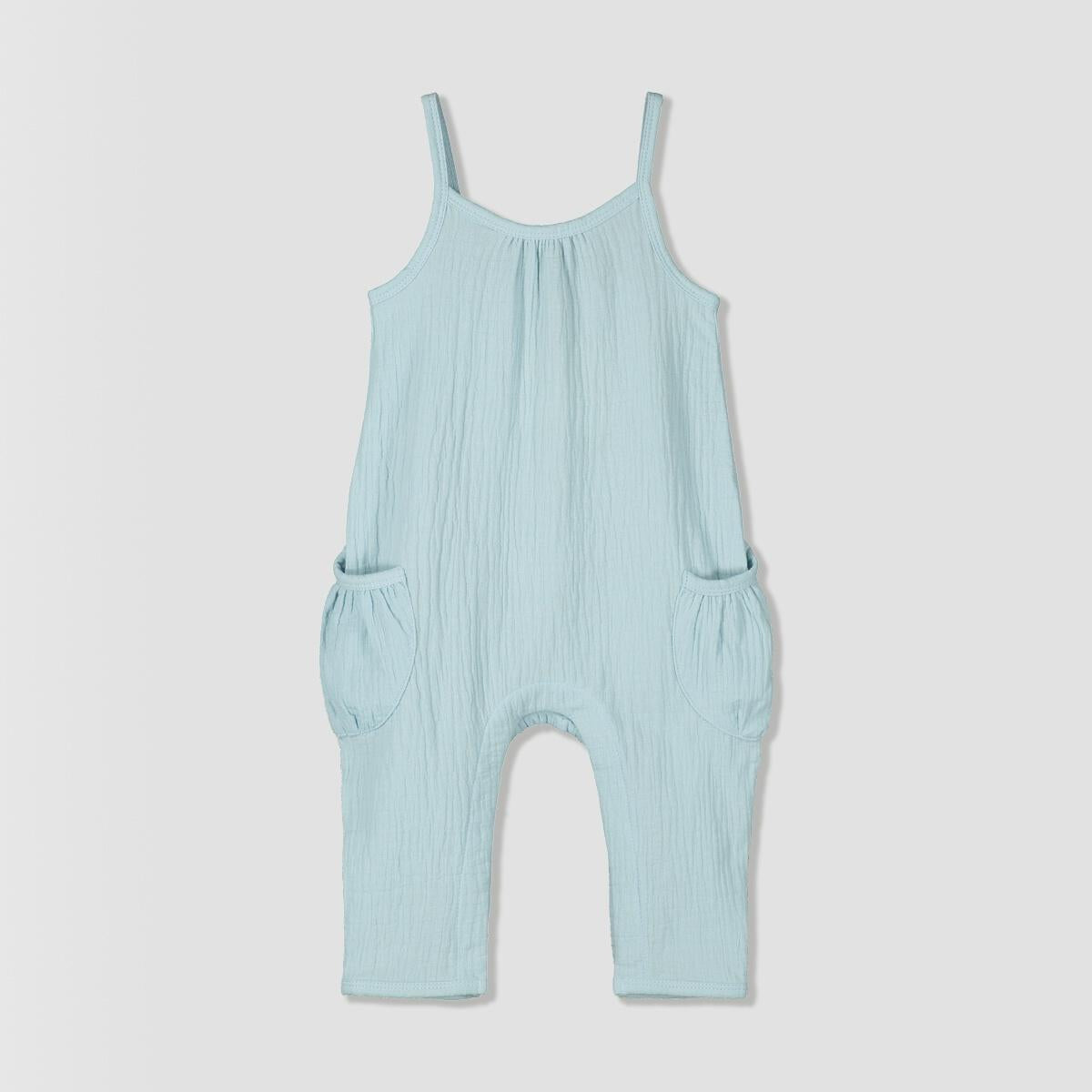 STEFANA GAUZE ROMPER BLUE