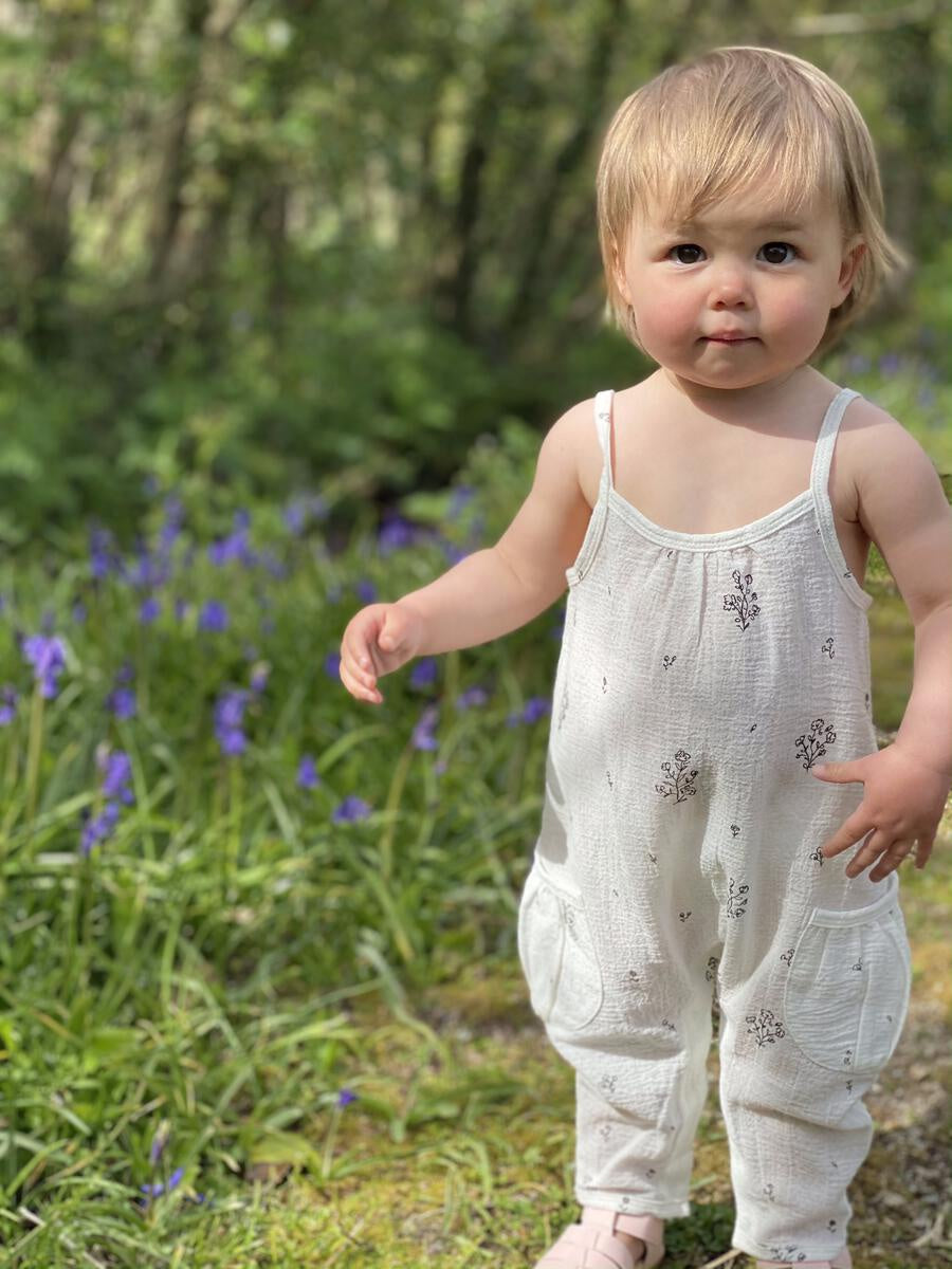 STEFANA WOVEN ROMPER IVORY FLOWERS