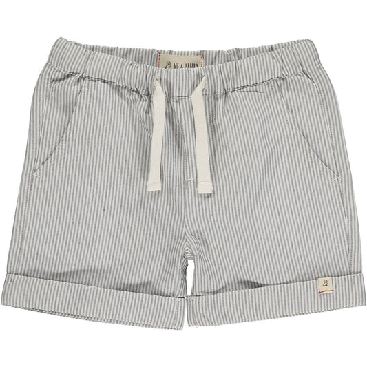 Marina Turn Up Shorts-Beige Stripe