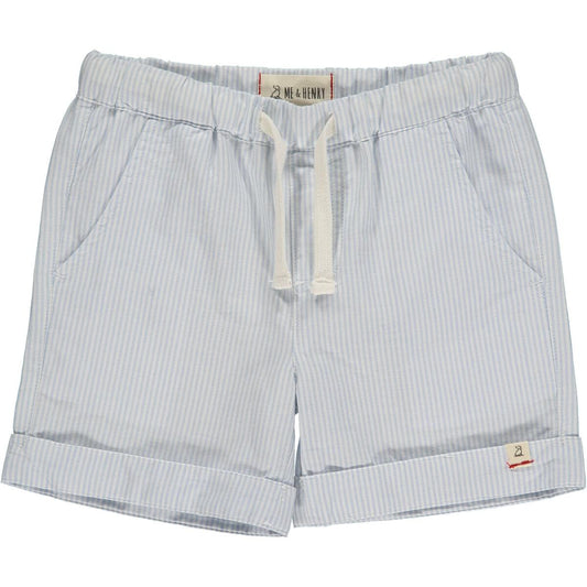 Marina Turn Up Shorts-Blue Stripe