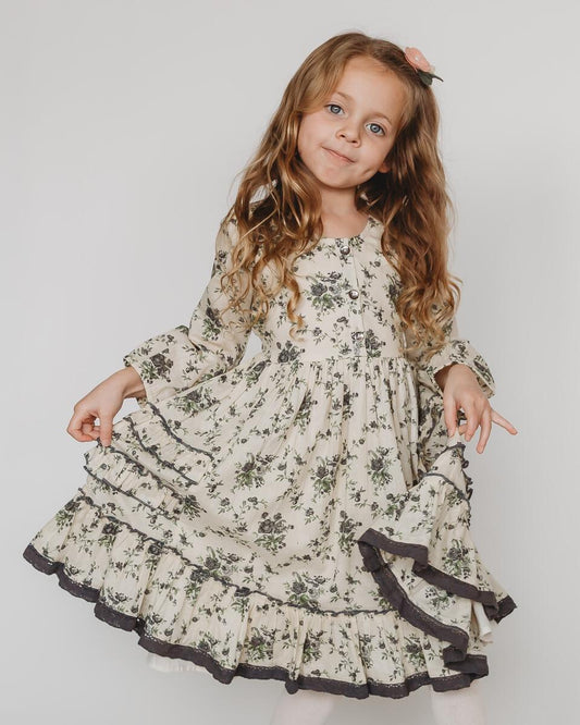Ruffled Printed Dress
