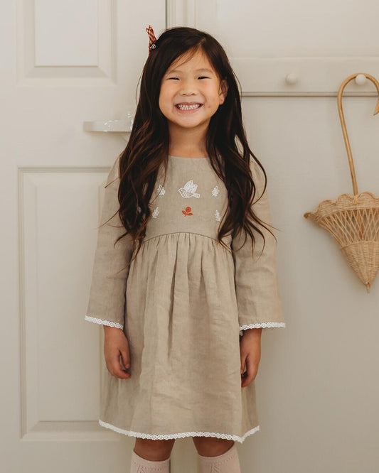Linen Embroidered Dress