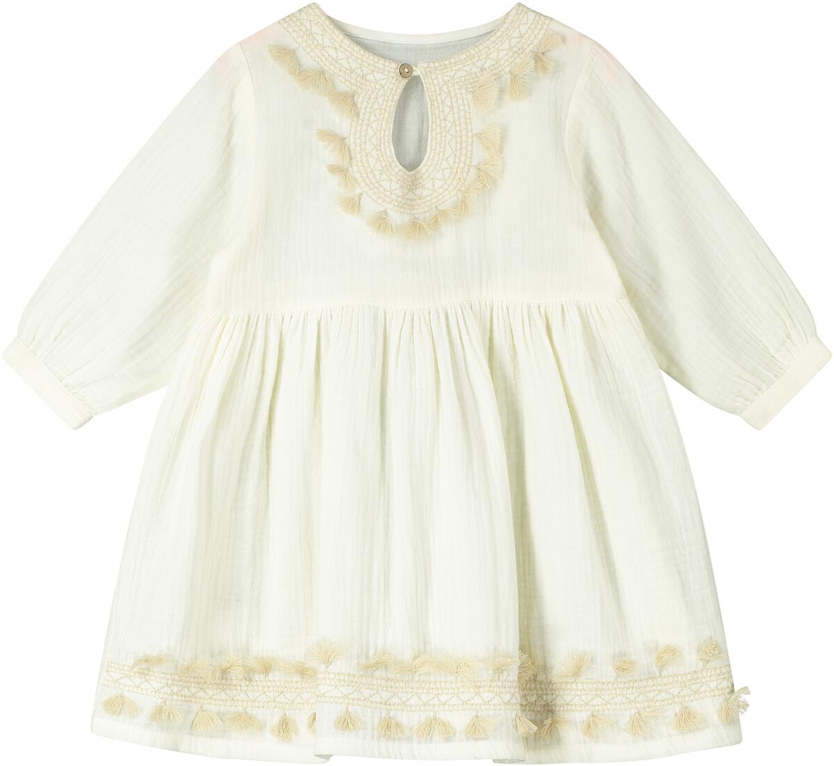 Zion Embroidered Keyhole Neck Dress