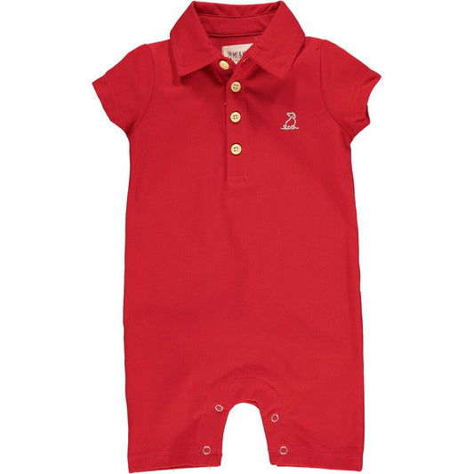 Red Pique Drift Polo Romper