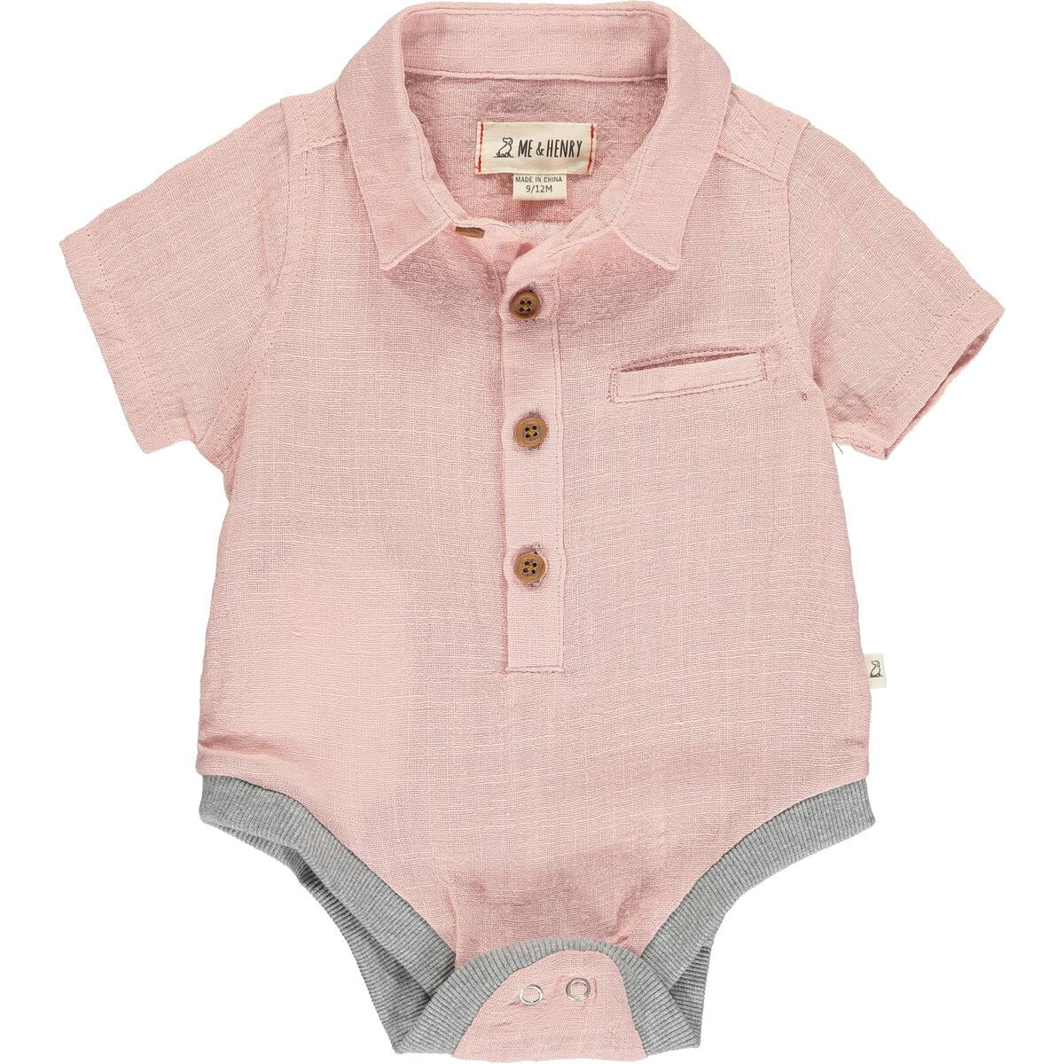 Dusty Pink Cotton Helford Woven Onesie