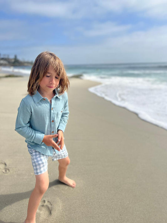 Seafoam Cotton Merchant Long Sleeve Shirt