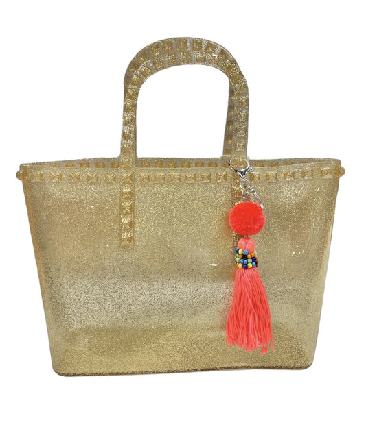 Large Jelly Tote Bag Gold