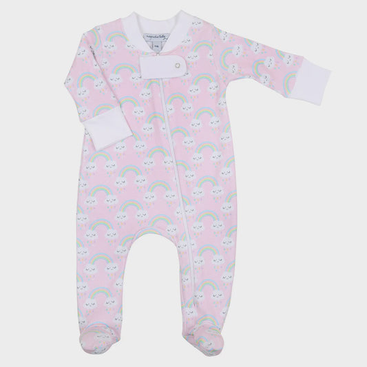 Sweet Rainbows Pink Zipped Footie
