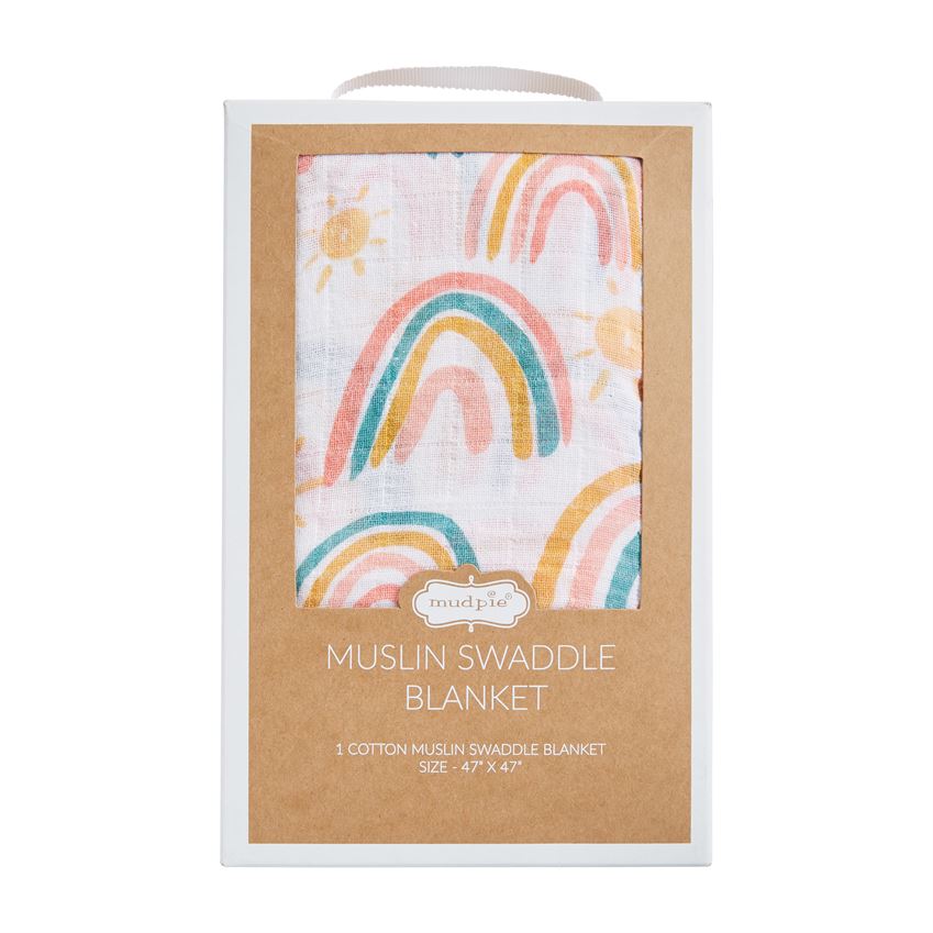 Rainbow Muslin Swaddle