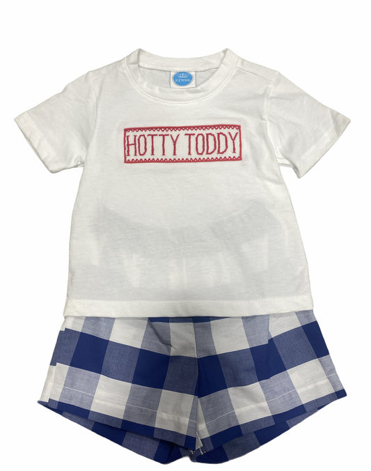 Smocked Hotty Toddy Boys Shortset