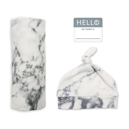 MARBLE HELLO WORLD SWADDLE SET