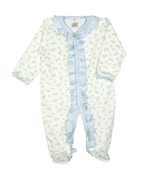 Diana Floral Pima Ruffles Footie