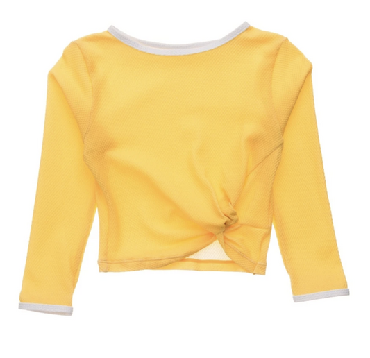 MARIGOLD LS WRAP CROP TOP