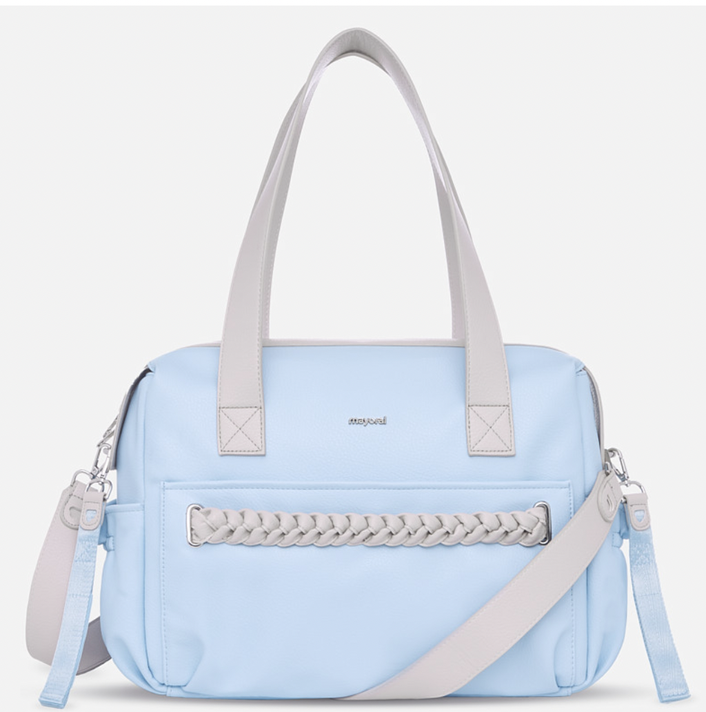 Sky Blue Braided Diaper Bag
