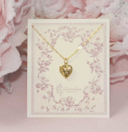 Gold Heart Locket Necklace Infant