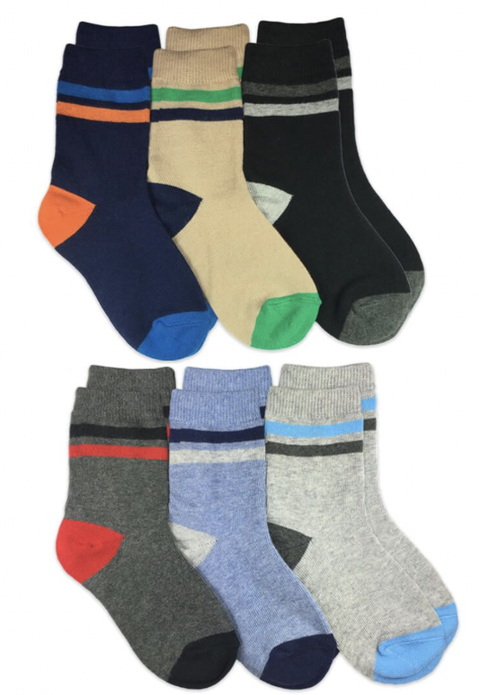 Multi Stripe Crew Socks 6 Pair Pack