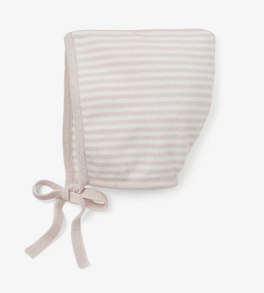 BLUSH MINI STRIPE COTTON KNIT BABY BONNET