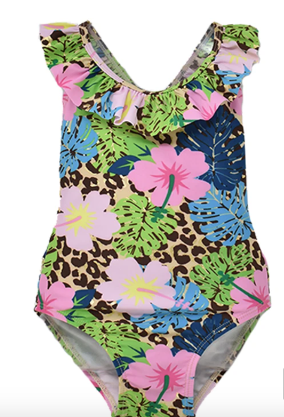 Cheetah Blooms Mindy Crossback Swimsuit