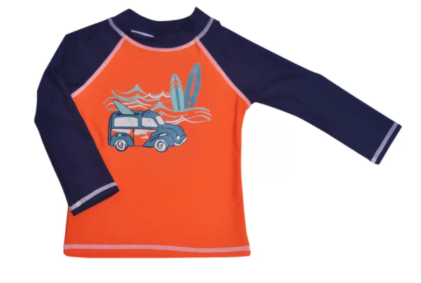 Kona Bay Graphic Rash Guard Swim Top