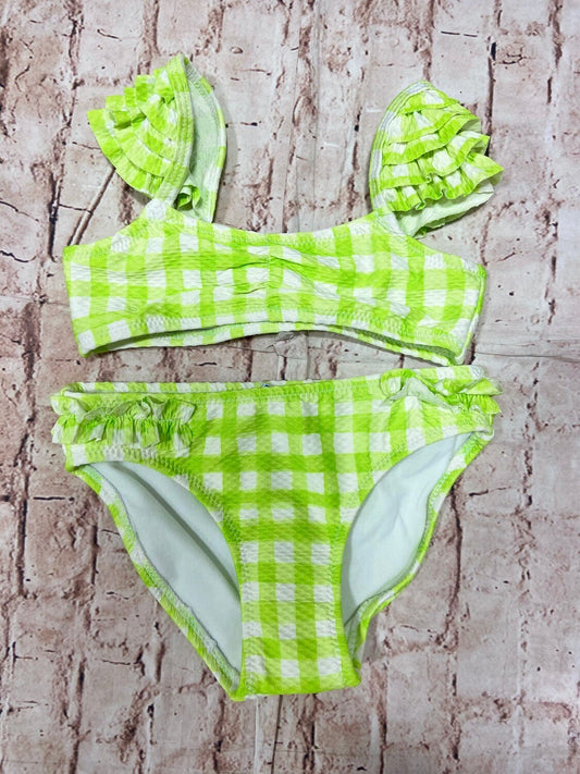 Checked Ruffle Bikini Lime