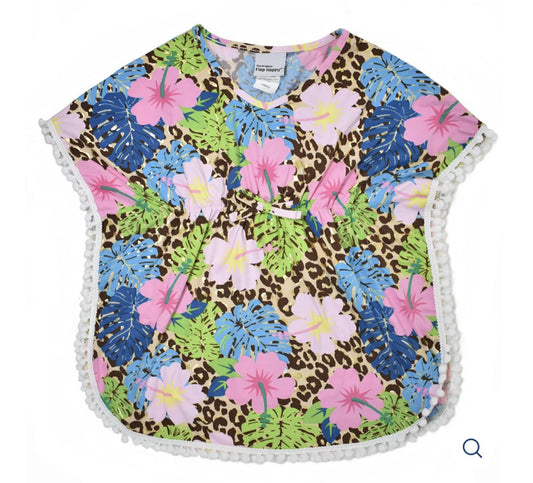 Cheetah Blooms Kaia Beach Swim Cover-Up