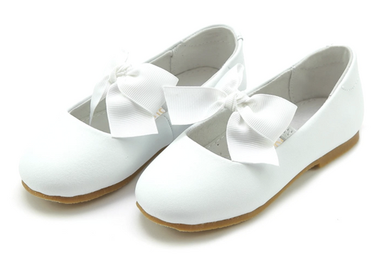 PAULINE WHITE BOW FLAT